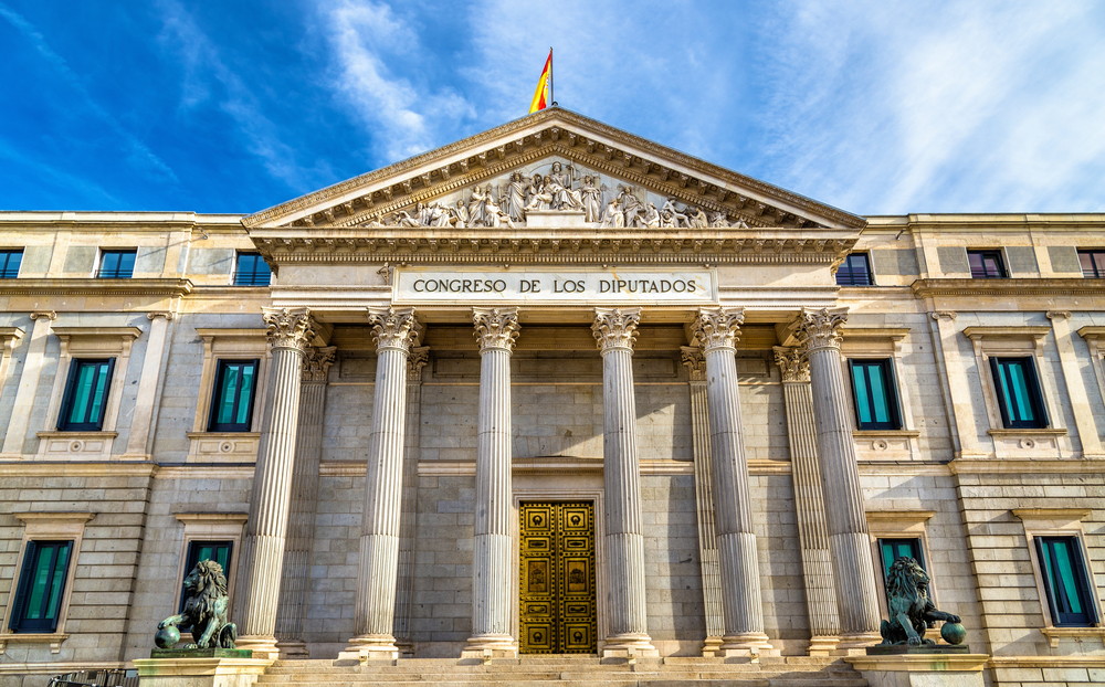 Fachada del Congreso de los Diputados en Madrid